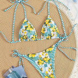 Róisín — Lemon Print Triangle Bikini