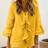 Ellen — Women Chic Bell Sleeve Ruffle Top