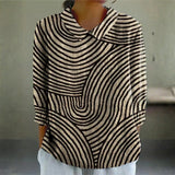 Audrey — Monochrome Wave Blouse