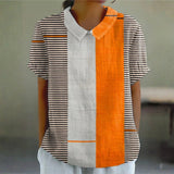 Ruth — Striped Colour Block Blouse