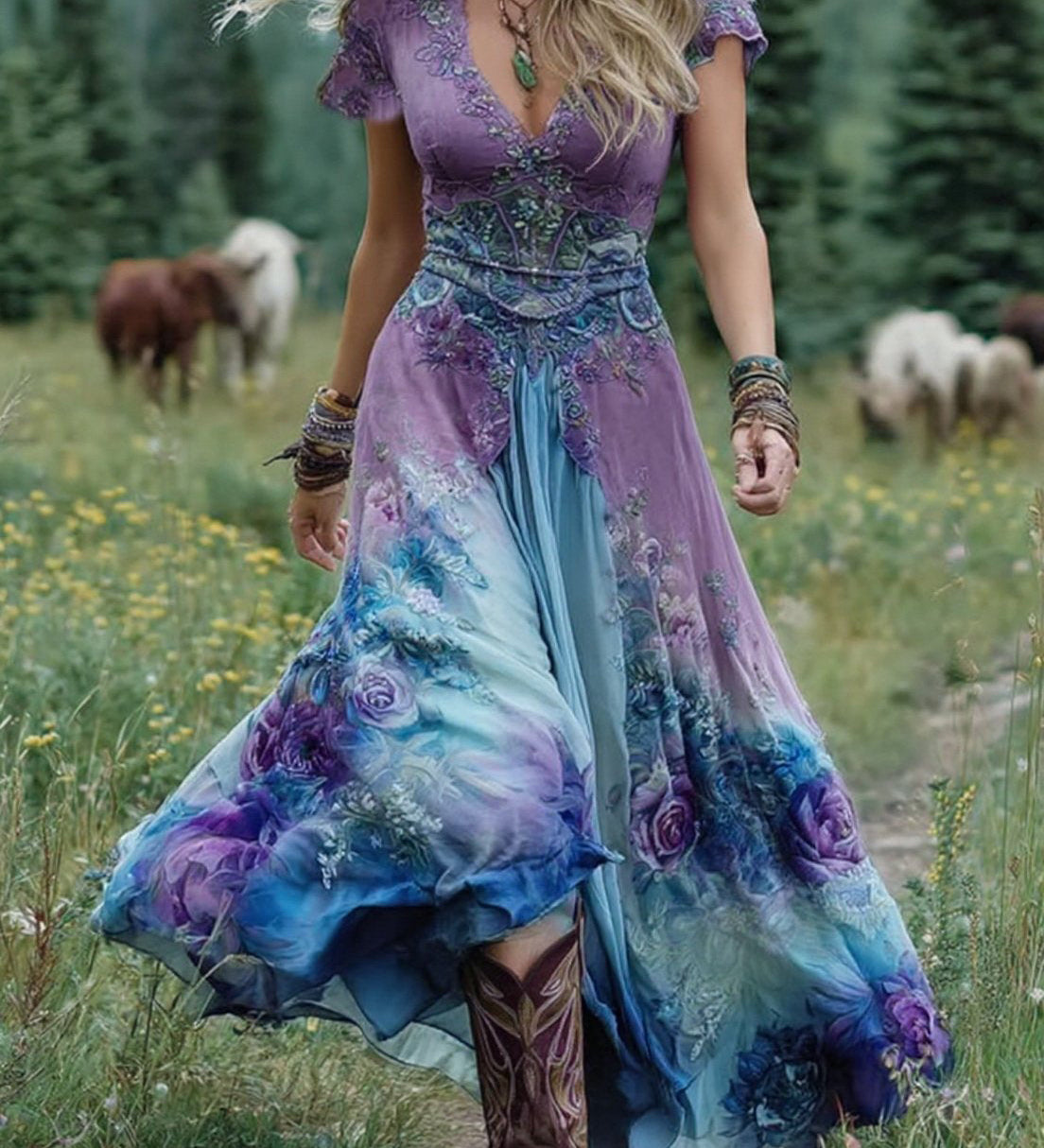 Órlaith — Short Maxi Floral Dress