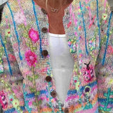 Mia — Cardigan with Colourful Floral Pattern