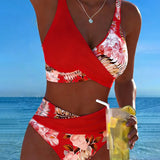 Denise — Bikini with Contrasting Floral Print and Slit