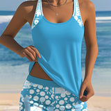 Mia — Swimsuit Tank Top with Printed Boxer Set
