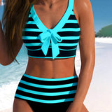 Maeve — High Waist Striped Bikini