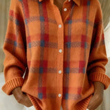 Julie — Checked cardigan with buttons