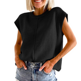 Síle — Casual Minimalist Crewneck Sleeveless Top