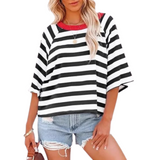 Moira — Trendy Loose Fit Summer Crewneck Top