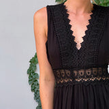 Nicola — Handcrafted Lace Dress with V-Neckline