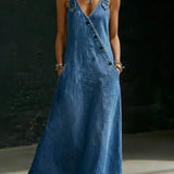 Chloe — Long Denim Button Down Dress