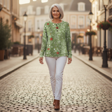 Joan — Jumper with Christmas Tree Motif