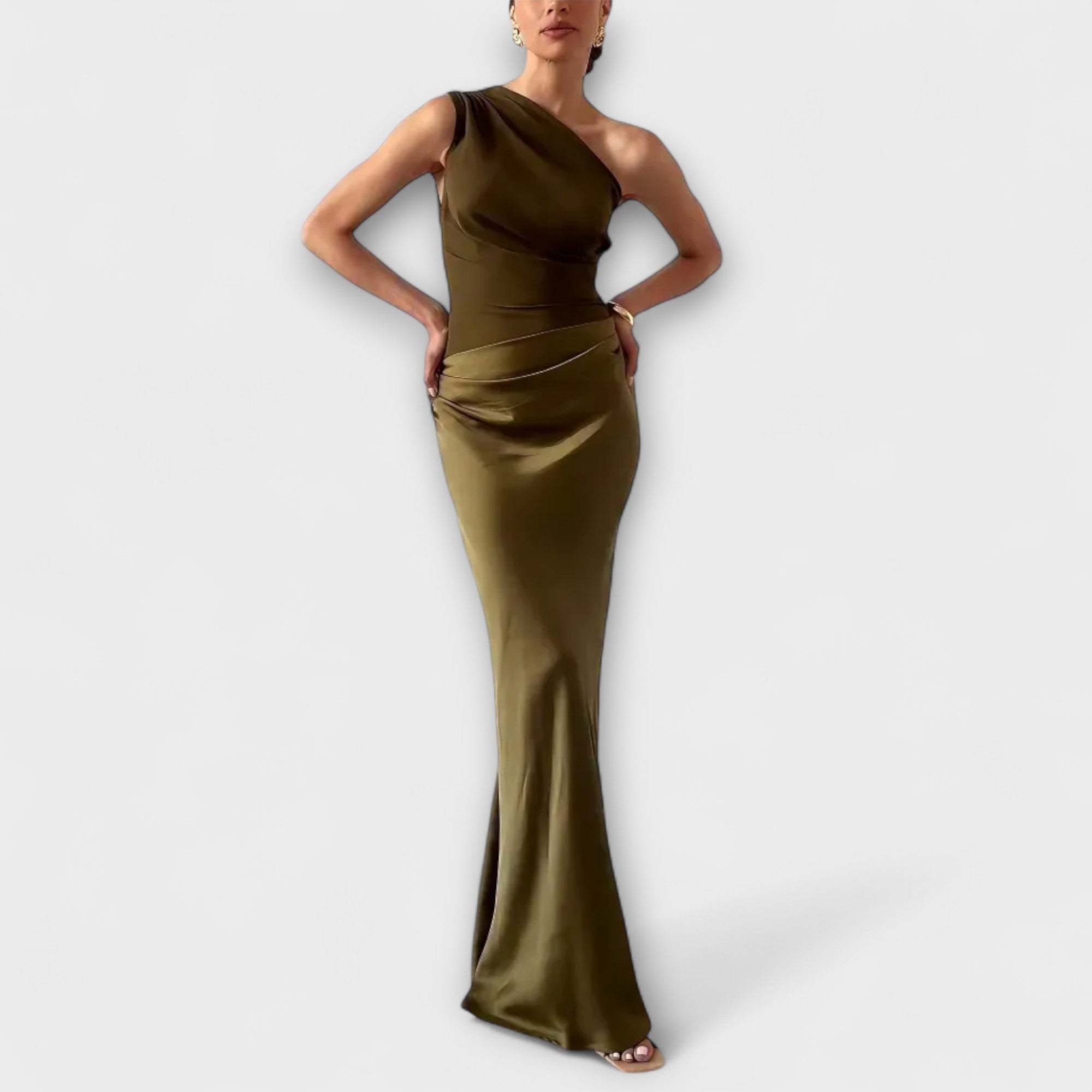 Elizabeth — Asymmetrical Satin Dress