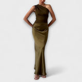 Elizabeth — Asymmetrical Satin Dress
