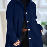 Catherine — Corduroy Hooded Cardigan