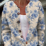 Monica — Jumper with Floral Print and Buttons
