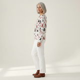 Maura — Pink Jumper with Check Pattern