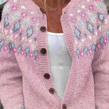 Maura — Pink Jumper with Check Pattern
