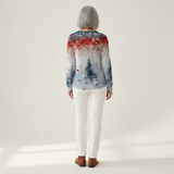 Josephine — Sage Green Cardigan with Rose Pattern