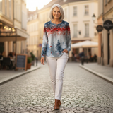 Josephine — Sage Green Cardigan with Rose Pattern