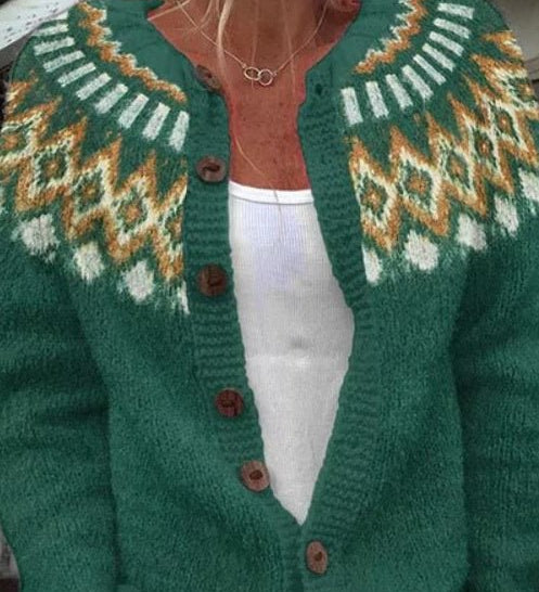 Susan — Cardigan with Norwegian Pattern