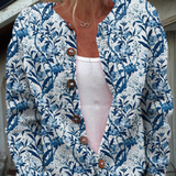 Esther — Cardigan with Floral Print and Buttons
