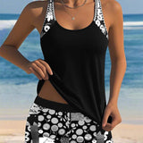Mia — Swimsuit Tank Top with Printed Boxer Set