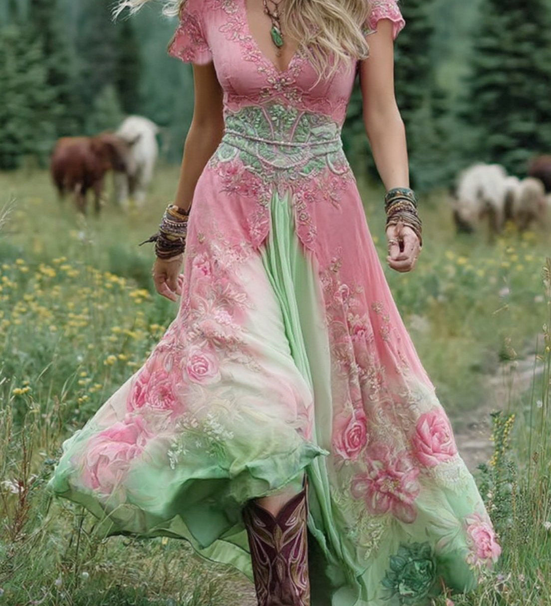 Órlaith — Short Maxi Floral Dress