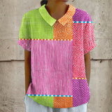 Doireann — Colourful Patchwork Blouse