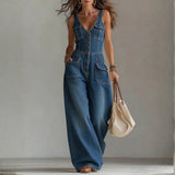 Órlaith — Casual Denim Wide Jumpsuit