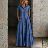 Paula — Long Denim Dress