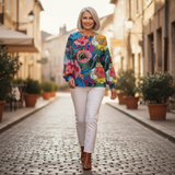 Daisy — Jumper with Large Colourful Flowers