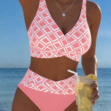 Muireann — Two-Piece Bikini with Cut-Out Bra and Diamond Pattern