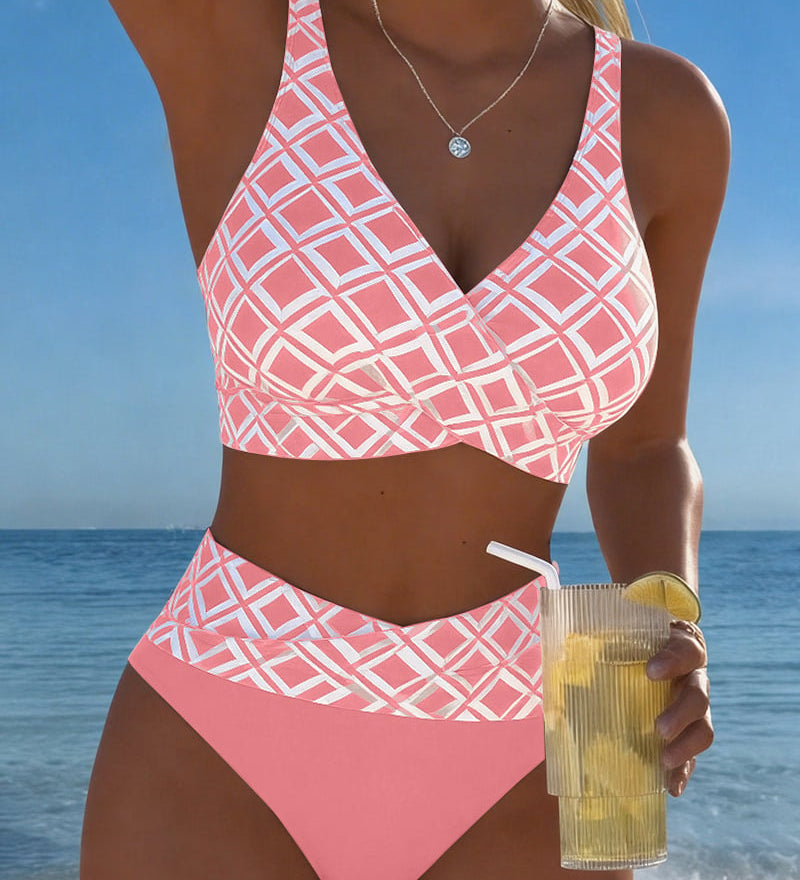 Muireann — Two-Piece Bikini with Cut-Out Bra and Diamond Pattern