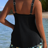 Kathleen — Striped Tankini with Two-Piece Swimsuit Bottom