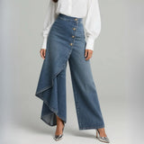 Andrea — Wrap Denim Trousers