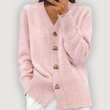 Aisling — Bella – Knitted Heart Button Cardigan