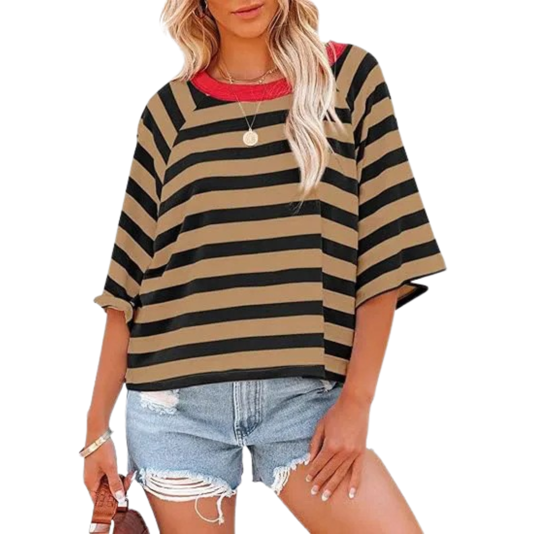 Moira — Trendy Loose Fit Summer Crewneck Top