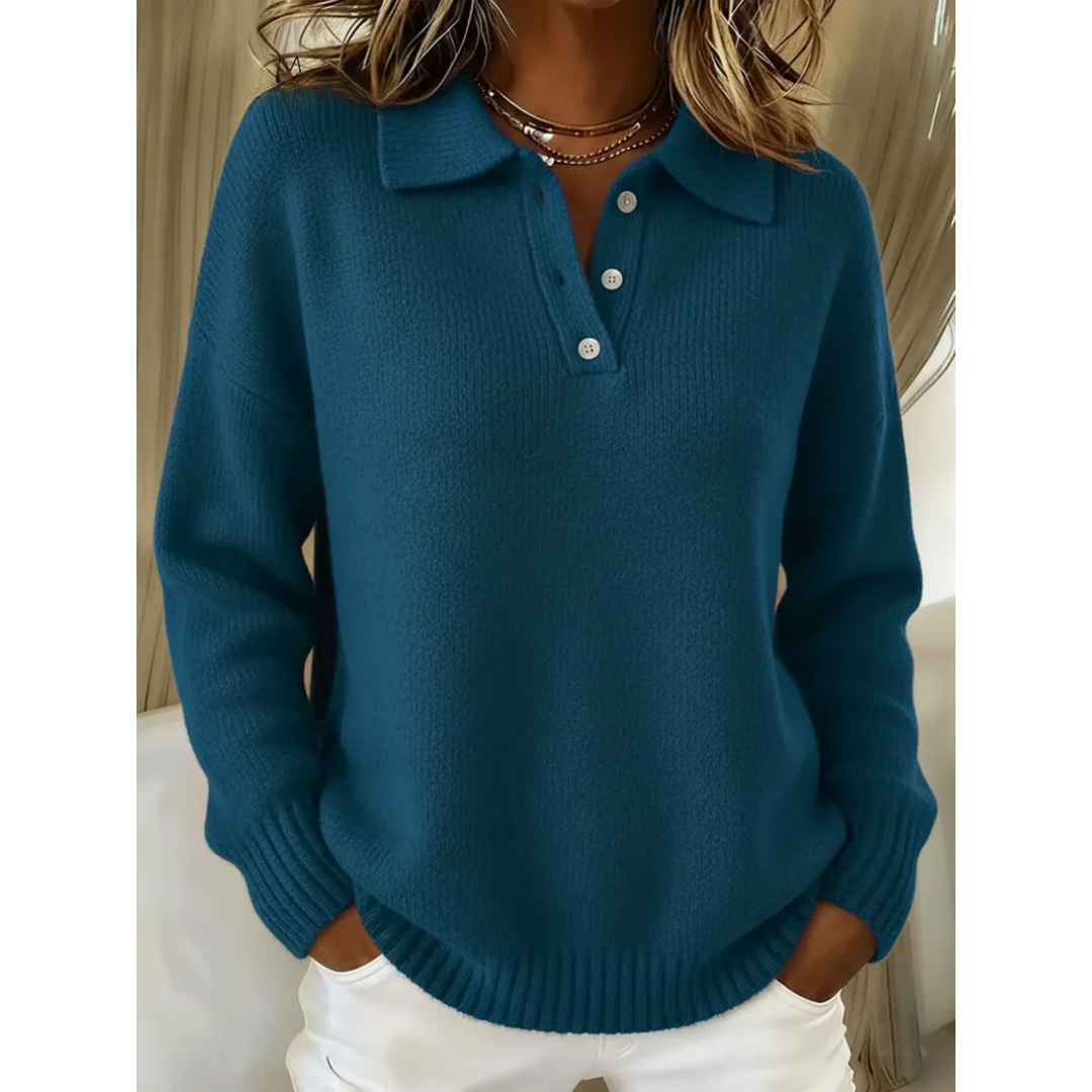Ríona — Cosy Polo-Collar Jumper