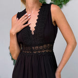 Nicola — Handcrafted Lace Dress with V-Neckline