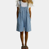 Kerry — Short Denim Jumpsuit with Soft Cotton Touch
