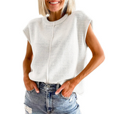 Síle — Casual Minimalist Crewneck Sleeveless Top