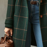Maeve — Plaid Tweed Coat with Lapel Collar