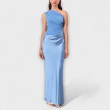 Elizabeth — Asymmetrical Satin Dress