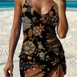 Emer — Floral Graphic Tankini with Shorts, Tummy Control Effect