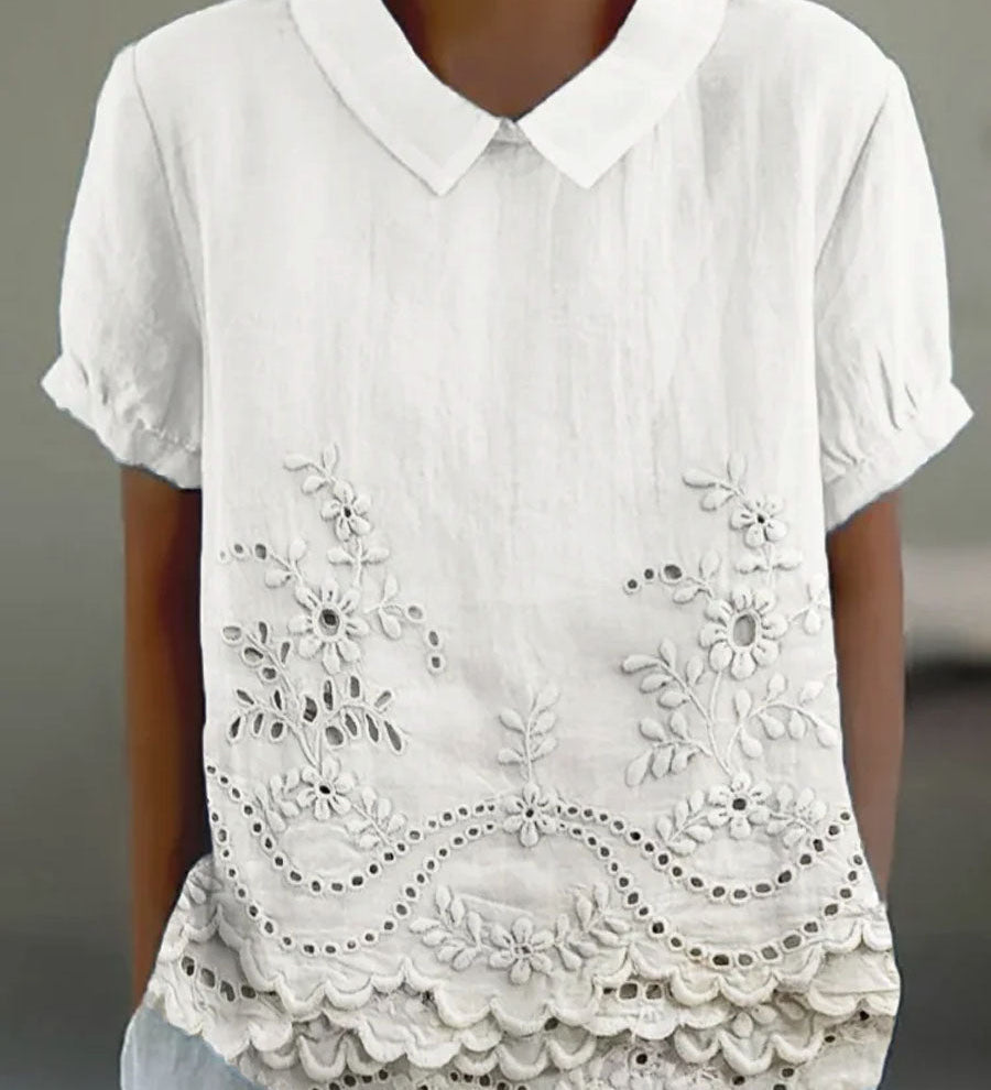 Pamela — Embroidered Floral Blouse