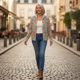 Eimear — Knitted vest with floral garden print