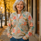 Eimear — Knitted vest with floral garden print
