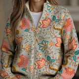 Eimear — Knitted vest with floral garden print