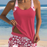 Mia — Swimsuit Tank Top with Printed Boxer Set