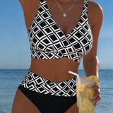 Muireann — Two-Piece Bikini with Cut-Out Bra and Diamond Pattern